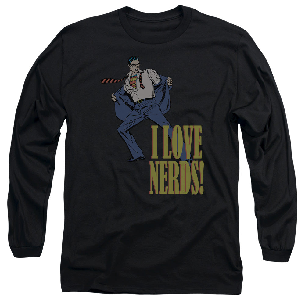 Men's DC Comics Superman I Love Nerds Long Sleeve Tee product image 1