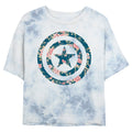 Junior's Marvel Captain Floral Bombard Tie-Dye Crop Top product image 1