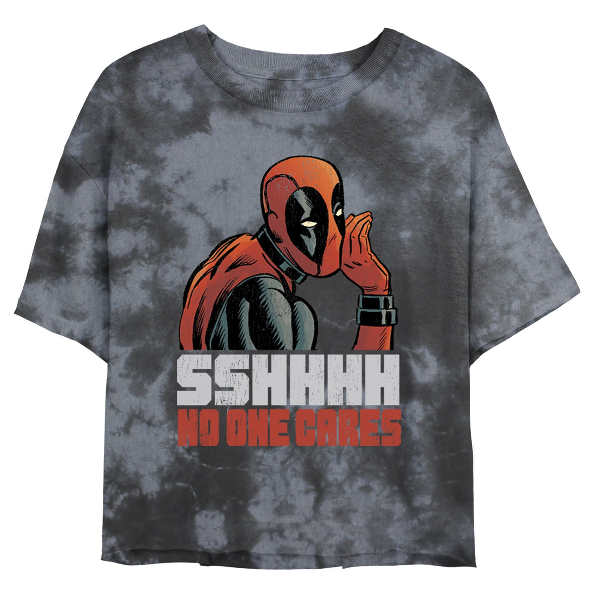 Junior's Marvel Deadpool One Bombard Tie-Dye Crop Top product image 1