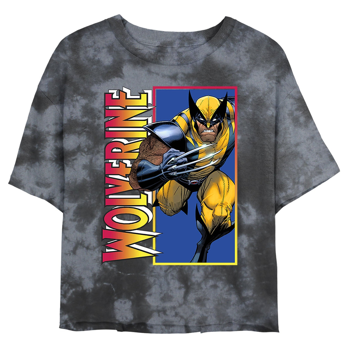 Junior's Marvel Classic Wolverine Bombard Tie-Dye Crop Top product image 1