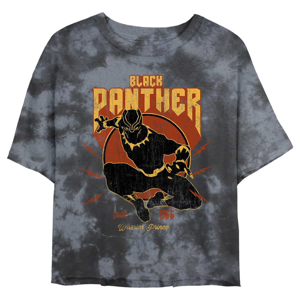 Junior's Marvel Black Panther Lighting Bombard Tie-Dye Crop product image 1
