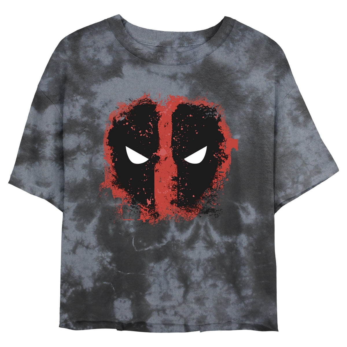 Junior's Marvel Deadpool Dead Eyes Bombard Tie-Dye Crop Top product image 1
