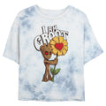 Junior's Marvel Mine Groot Bombard Tie-Dye Crop Top T-Shirt product image 1