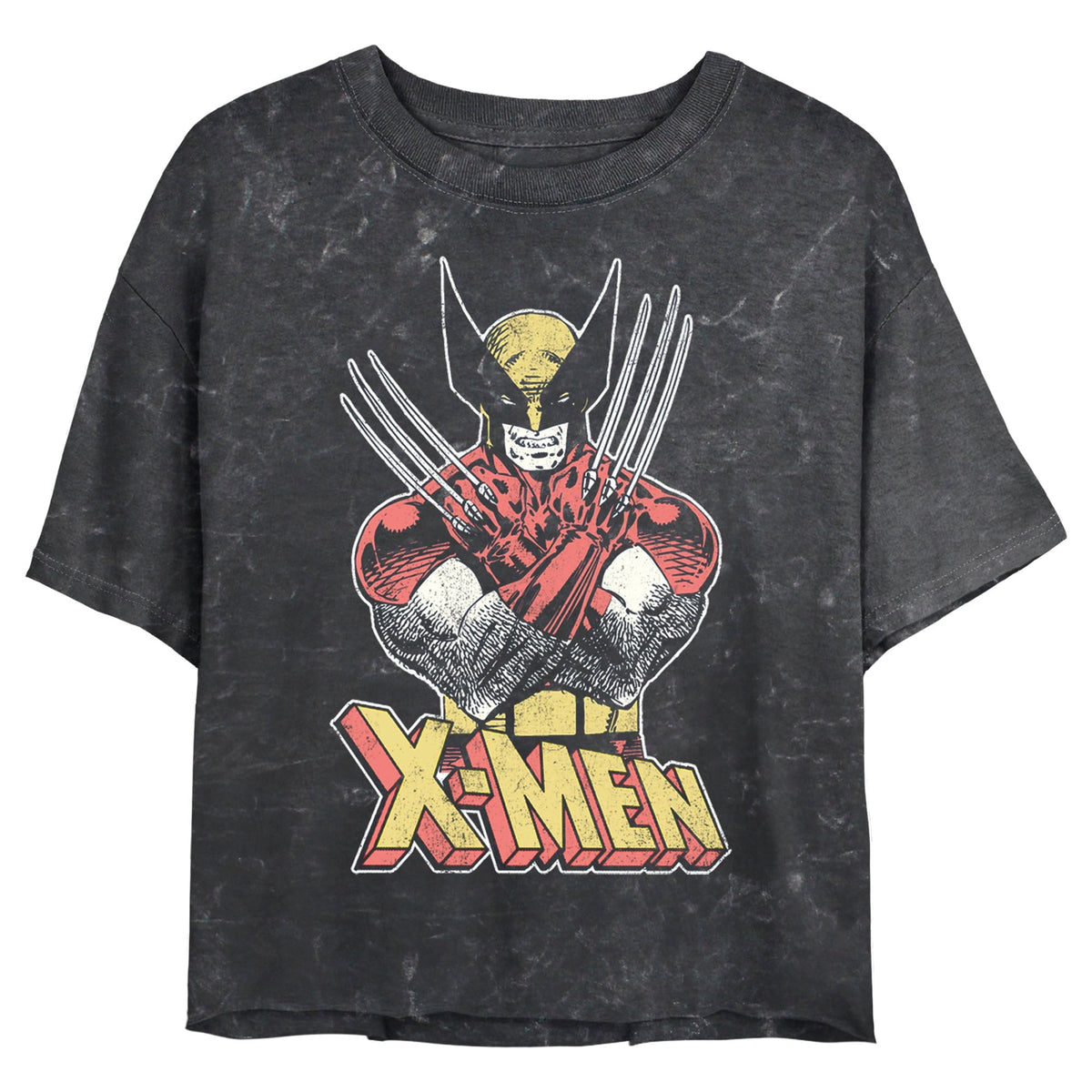 Junior's Marvel Vintage Wolverine Mineral Wash Crop Top product image 1
