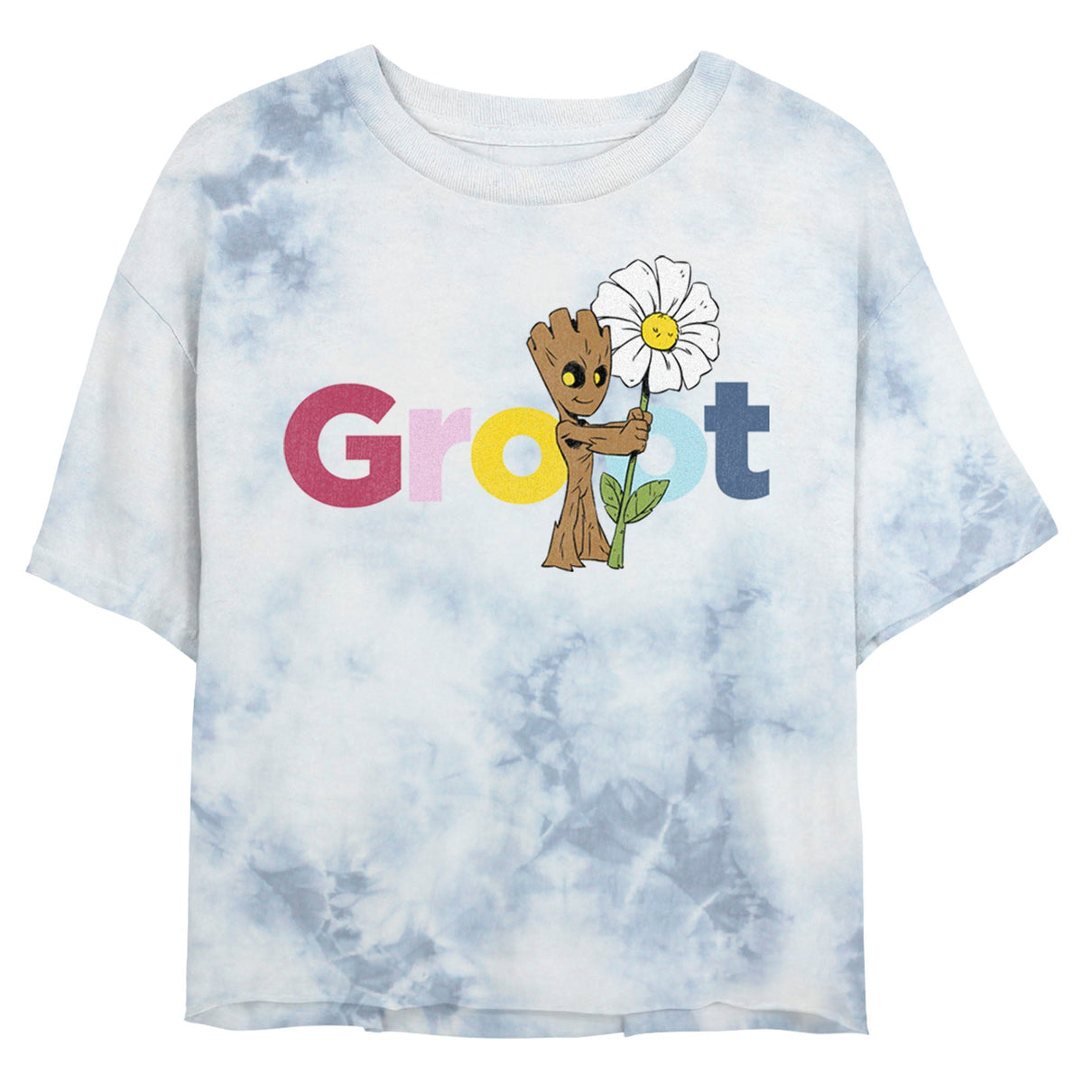 Junior's Marvel Groot Bombard Tie-Dye Crop Top T-Shirt product image 1