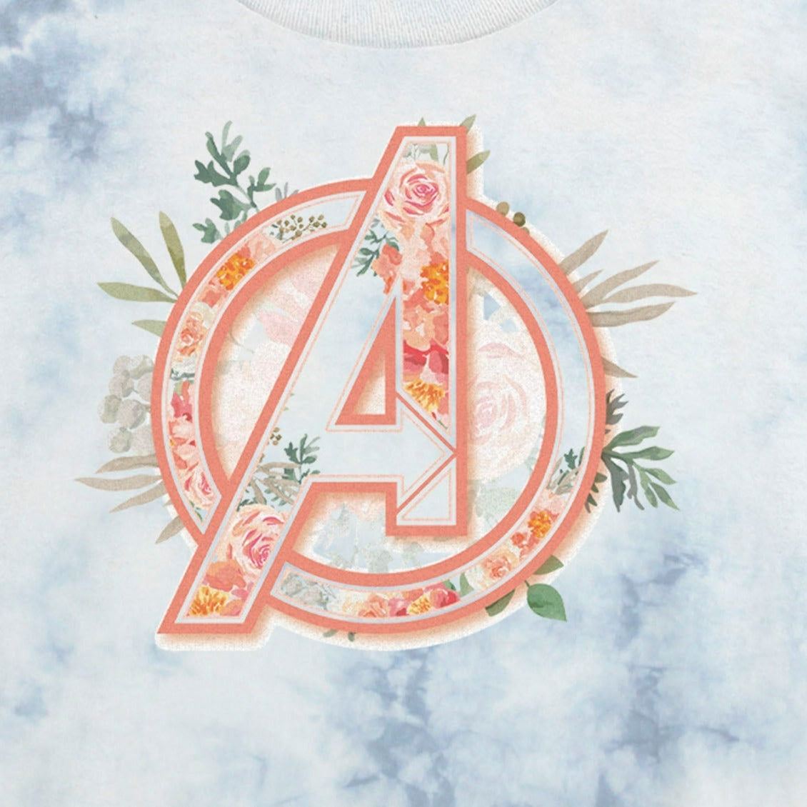 Junior's Marvel Avenger Floral Bombard Tie-Dye Crop Top product image 2