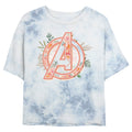 Junior's Marvel Avenger Floral Bombard Tie-Dye Crop Top product image 1