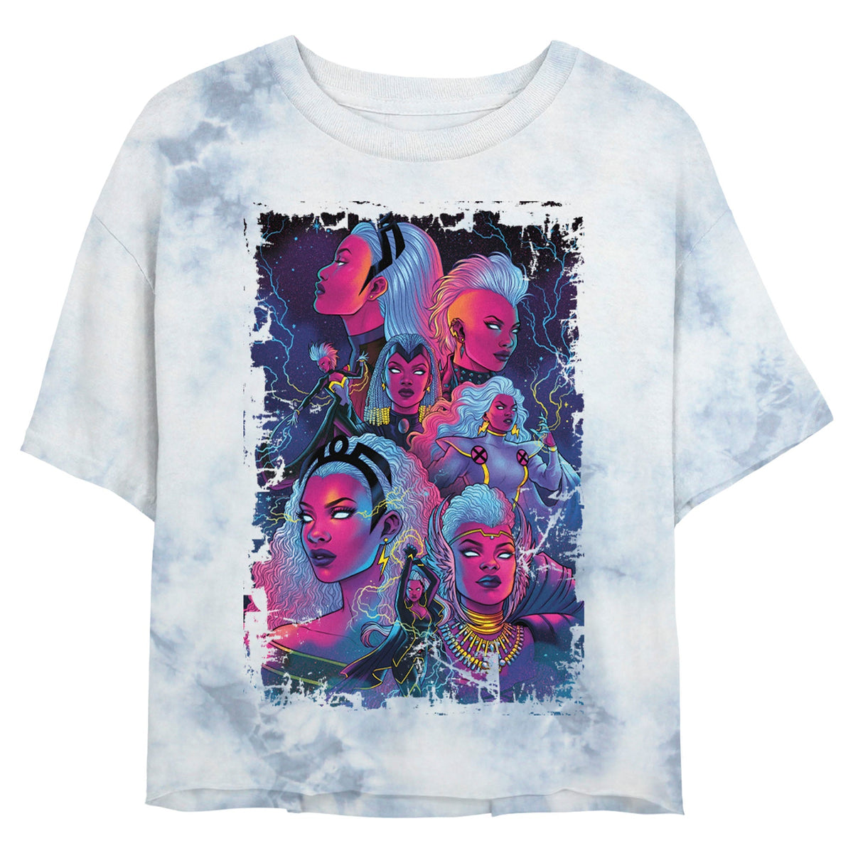 Junior's Marvel Visions of Storm Bombard Tie-Dye Crop Top product image 1