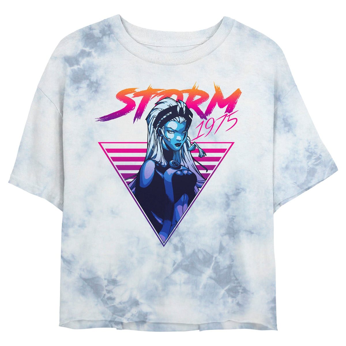 Junior's Marvel Neon Storm Bombard Tie-Dye Crop Top T-Shirt product image 1