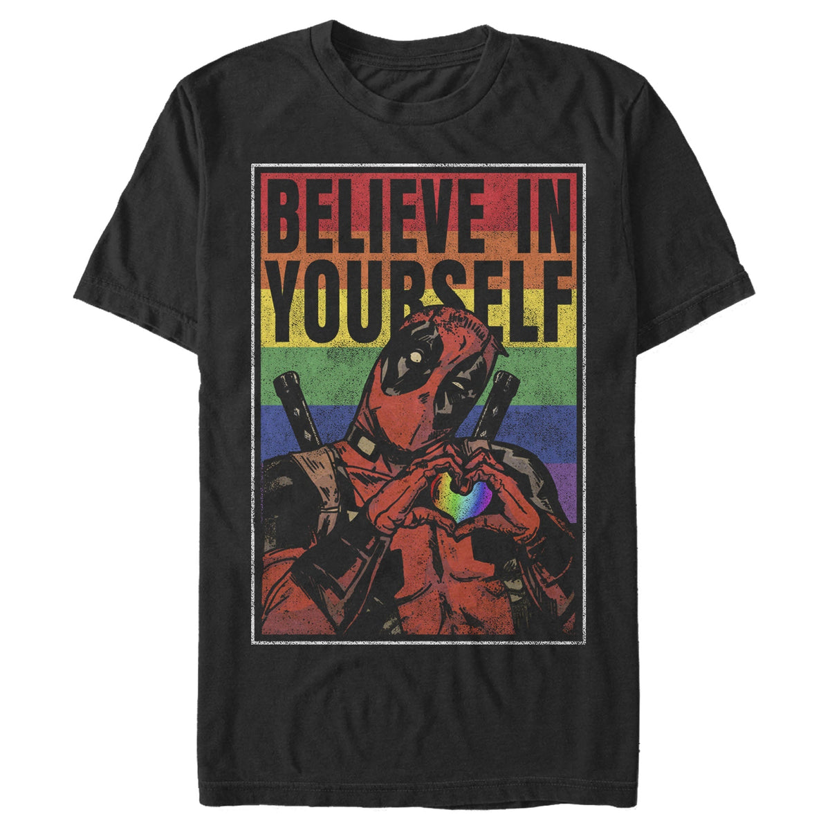 Marvel Deadpool Believe Rainbow T-Shirt product image 1