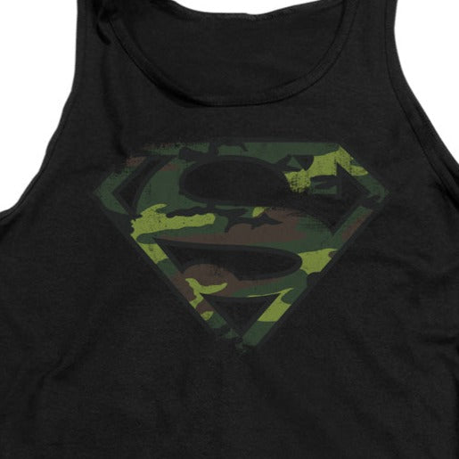 DC Comics Superman Distressed Camo Shield Tank Top