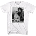 Whitney Houston Black and White Brick Wall Sitting T-Shirt product image 1